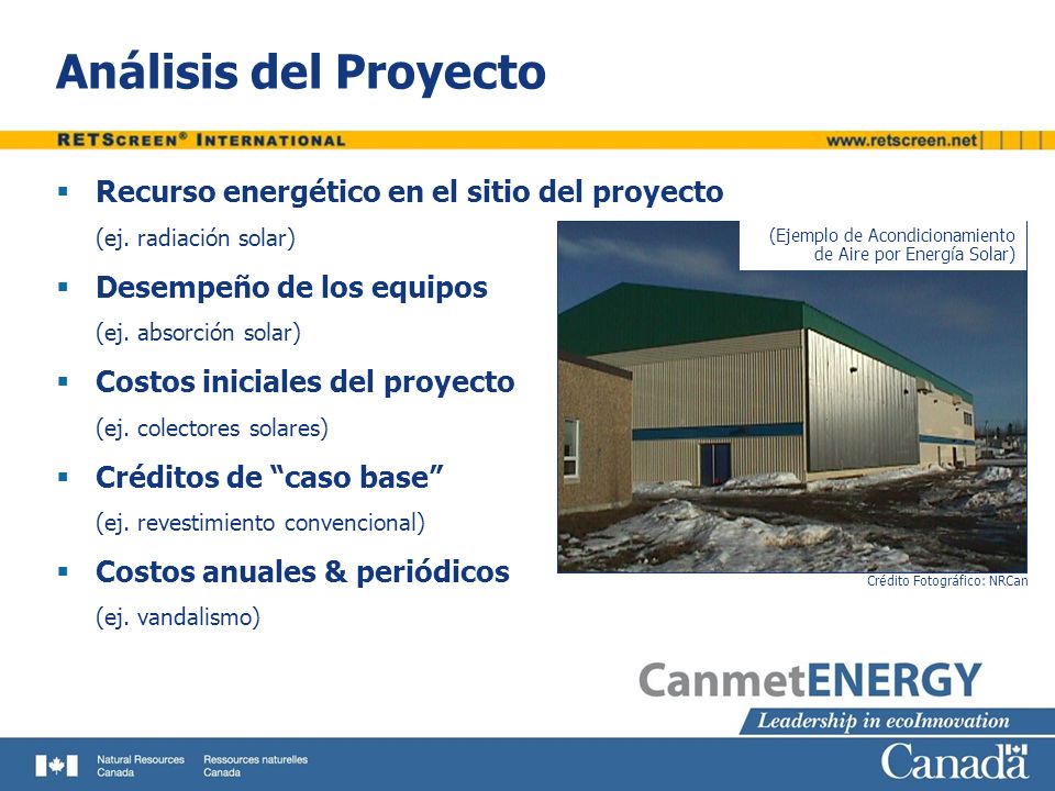 Análisis del Proyecto Recurso energético en el sitio del proyecto