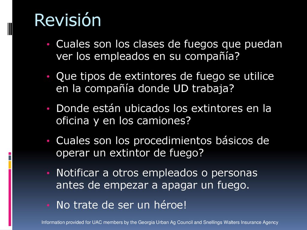Revisión Cuales son los clases de fuegos que puedan ver los empleados en su compañía