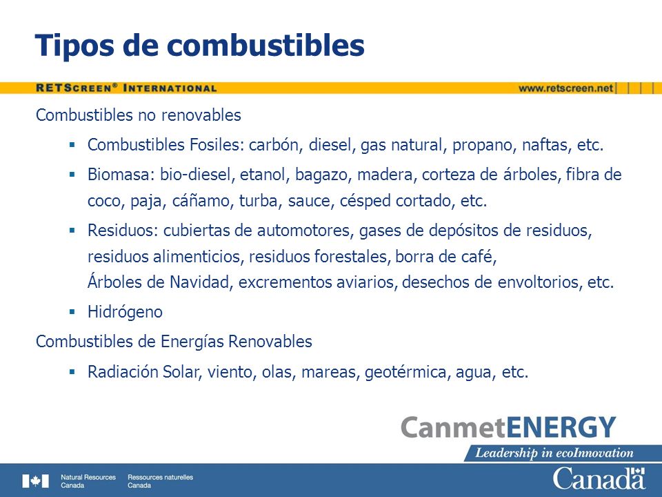 Tipos de combustibles Combustibles no renovables