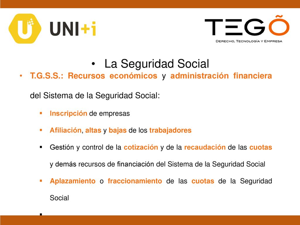 La Seguridad Social T.G.S.S.: Recursos económicos y administración financiera del Sistema de la Seguridad Social:
