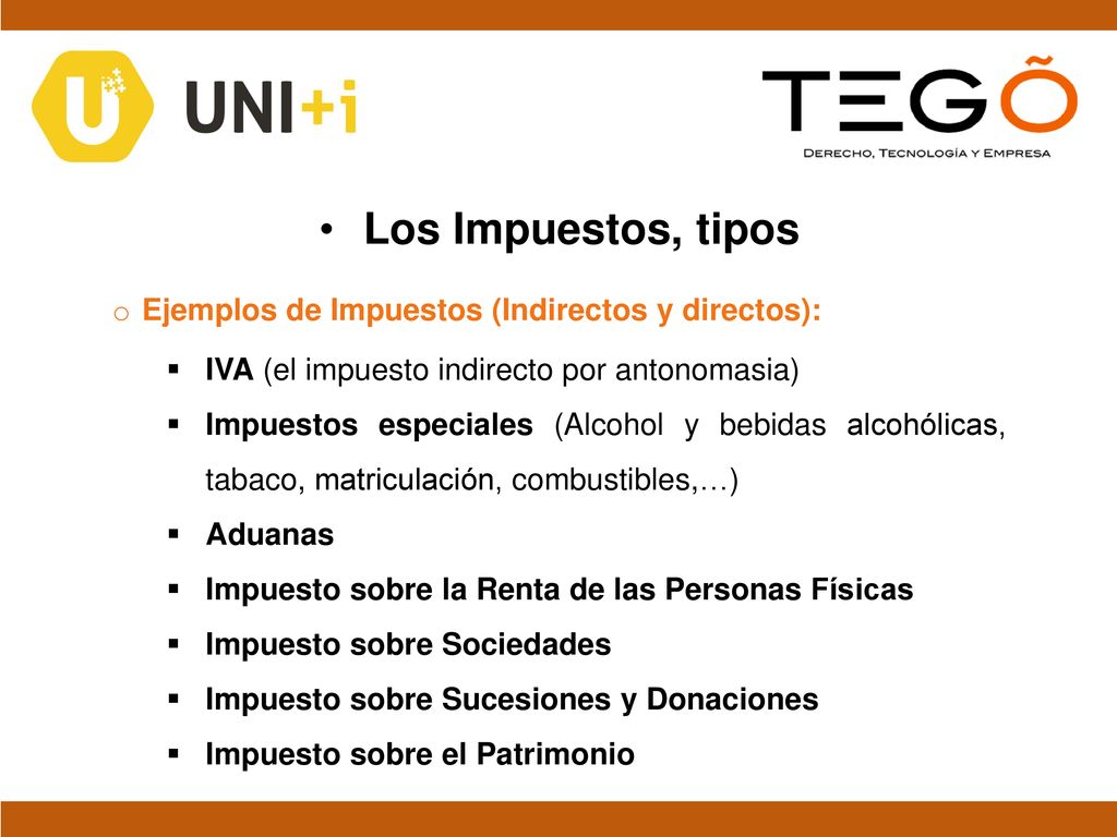 Los Impuestos, tipos Ejemplos de Impuestos (Indirectos y directos):
