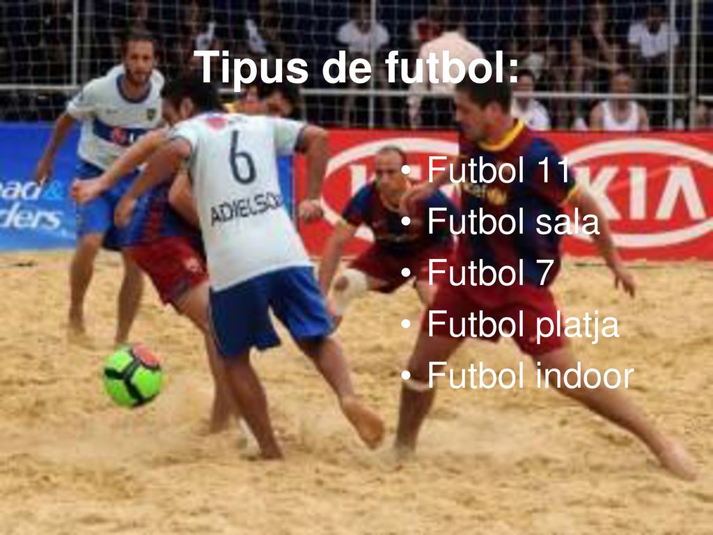Tipus de futbol: Futbol 11 Futbol sala Futbol 7 Futbol platja