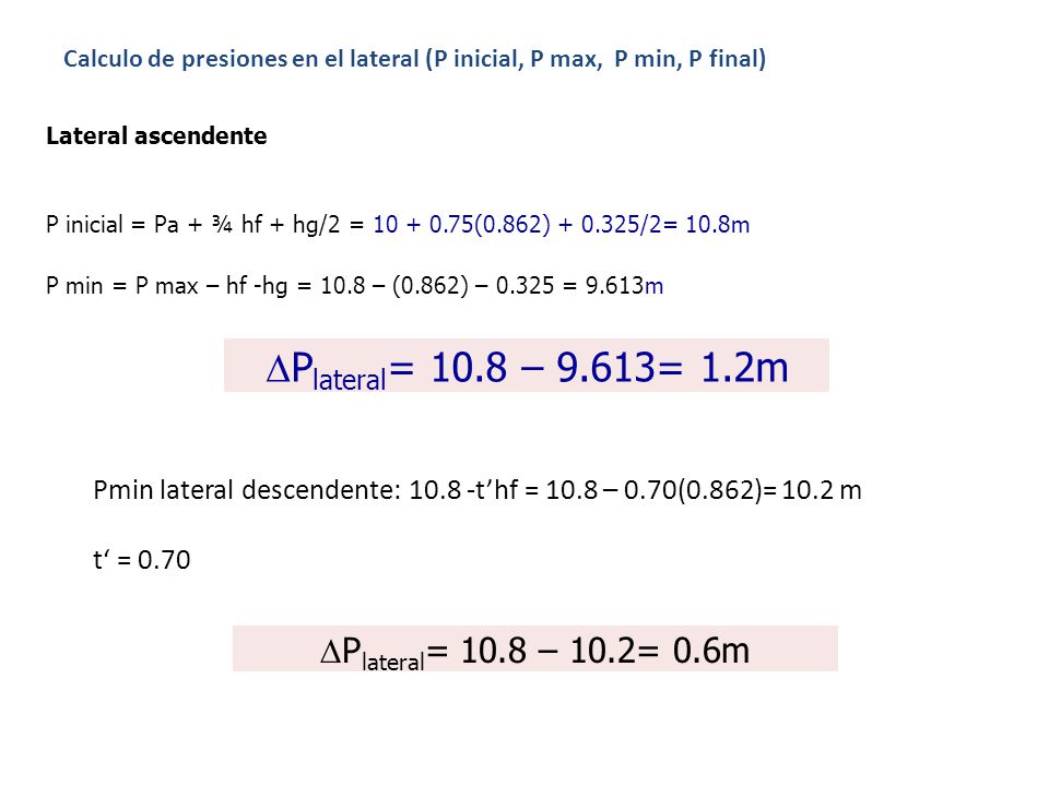 DPlateral= 10.8 – 9.613= 1.2m DPlateral= 10.8 – 10.2= 0.6m