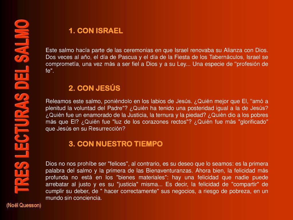1. CON ISRAEL 2. CON JESÚS 3. CON NUESTRO TIEMPO
