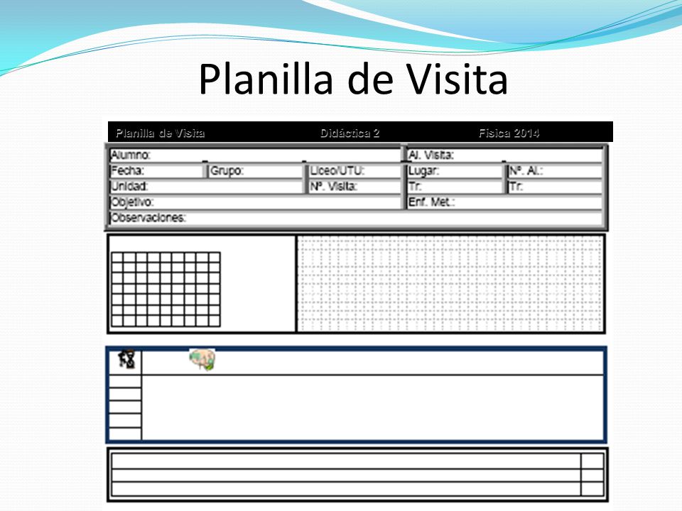 Planilla de Visita Planilla de Visita Didáctica 2 Física 2014