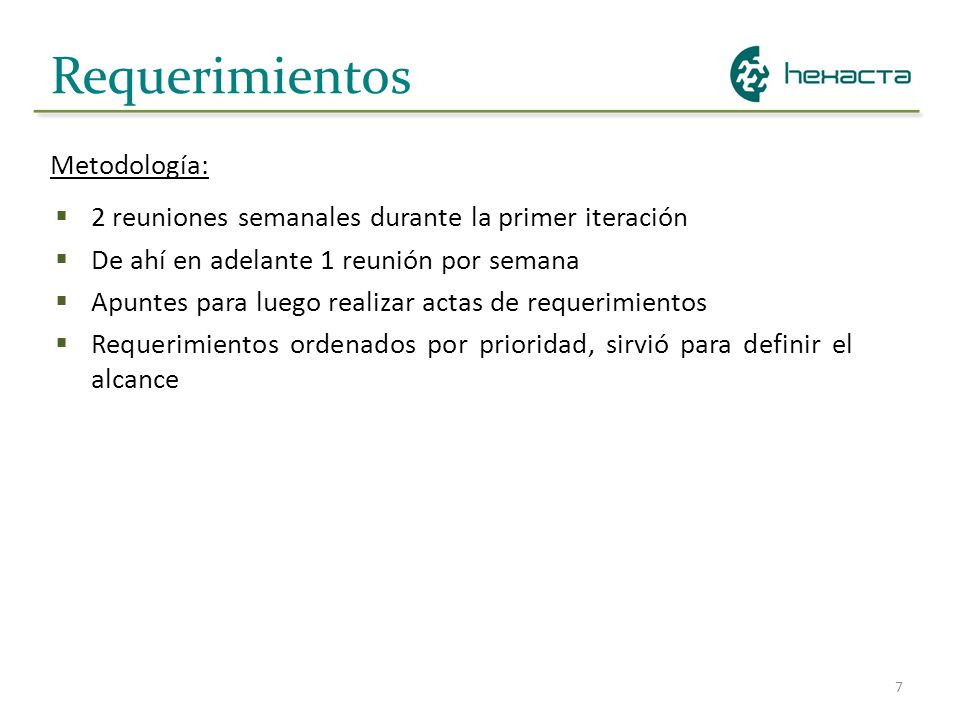 Requerimientos Metodología: