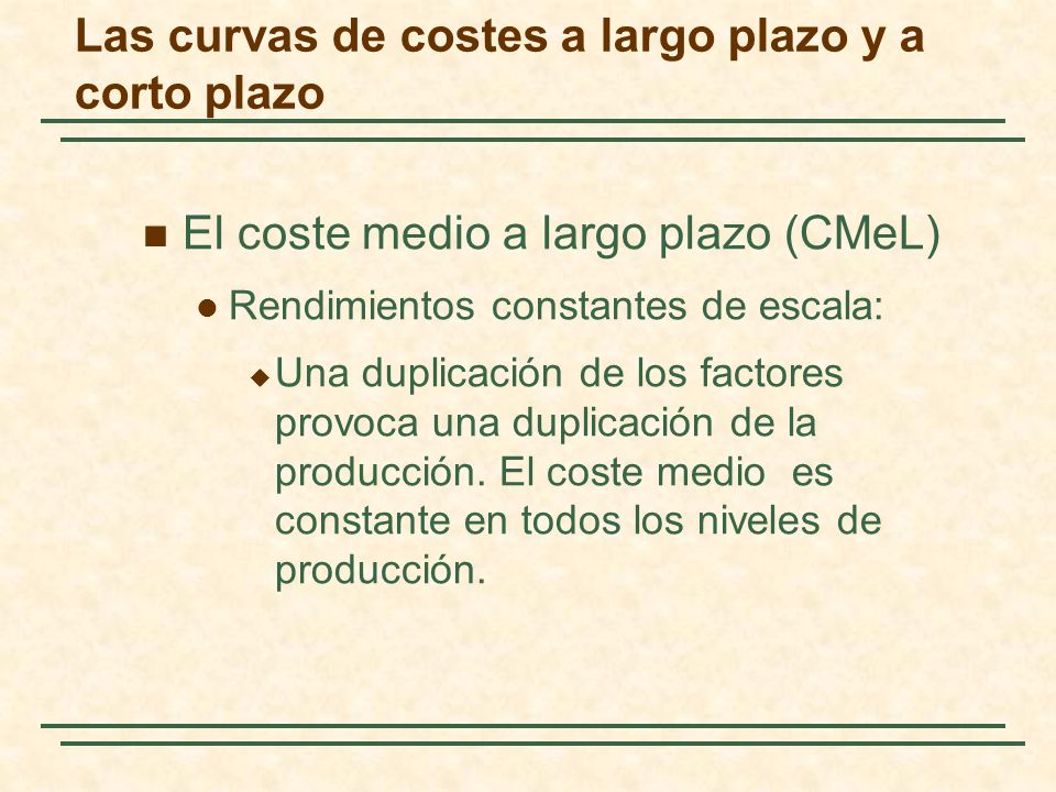 Las curvas de costes a largo plazo y a corto plazo