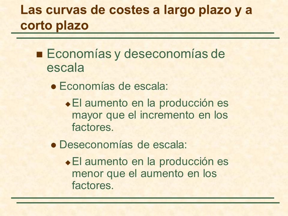 Las curvas de costes a largo plazo y a corto plazo