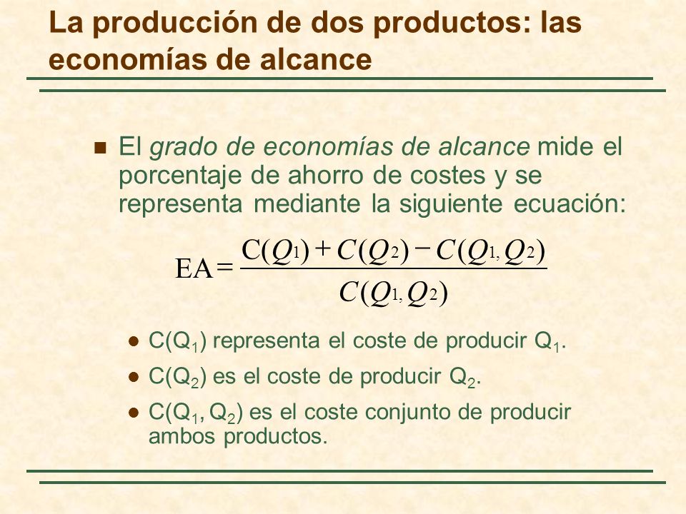 La producción de dos productos: las economías de alcance