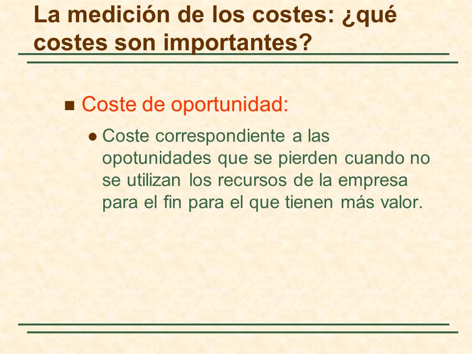 La medición de los costes: ¿qué costes son importantes