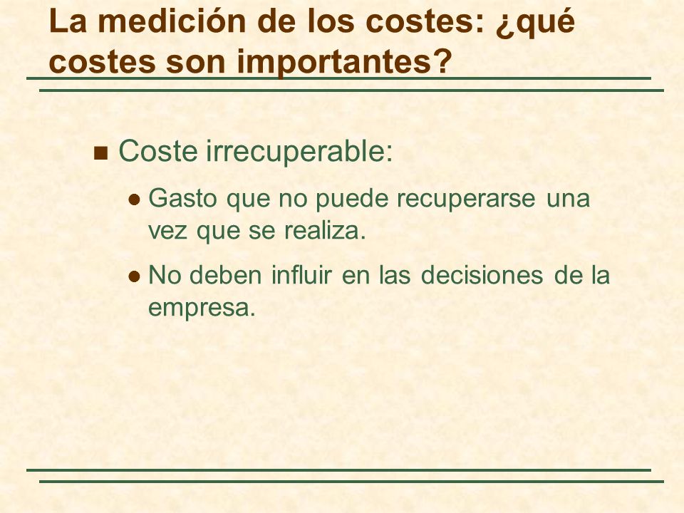 La medición de los costes: ¿qué costes son importantes
