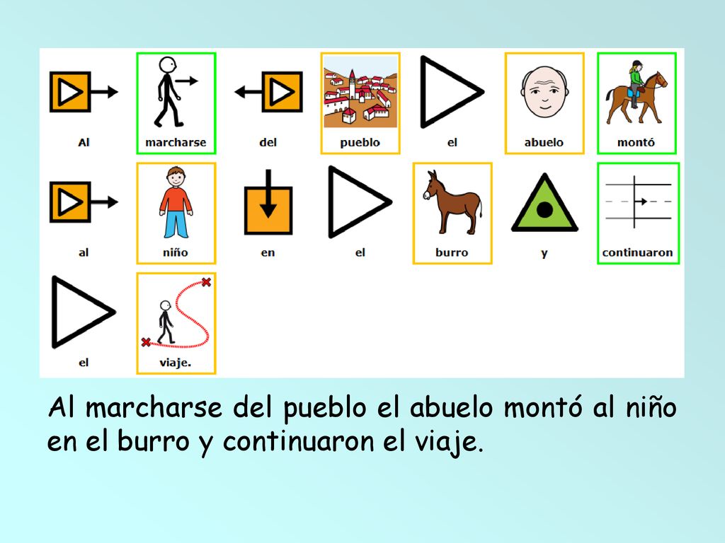 Al marcharse del pueblo el abuelo montó al niño en el burro y continuaron el viaje.