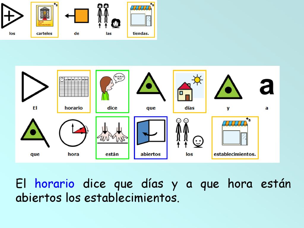 El horario dice que días y a que hora están abiertos los establecimientos.