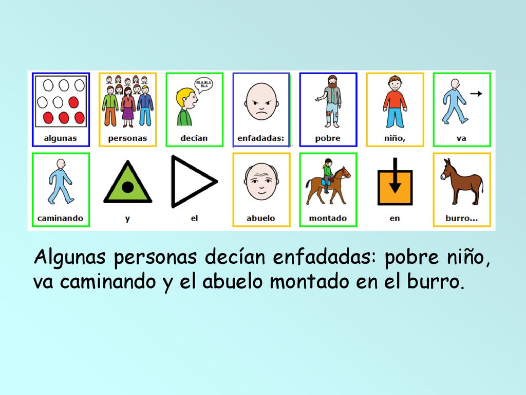 Algunas personas decían enfadadas: pobre niño, va caminando y el abuelo montado en el burro.