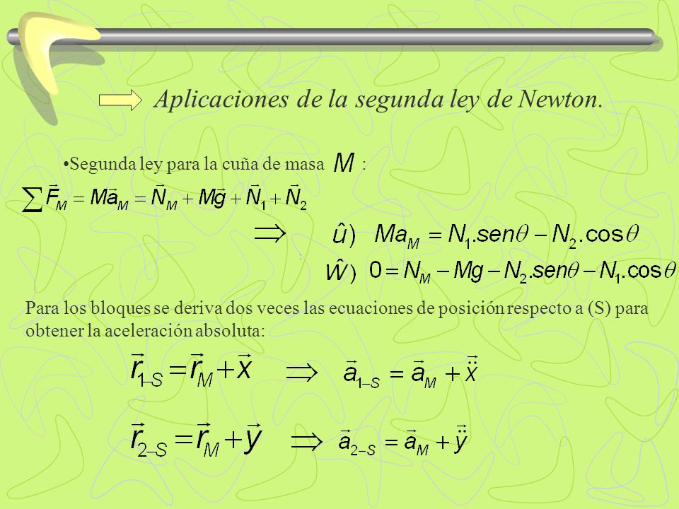 Aplicaciones de la segunda ley de Newton.