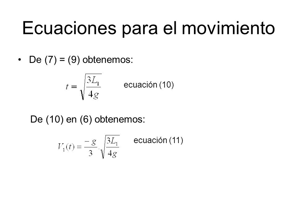 Ecuaciones para el movimiento