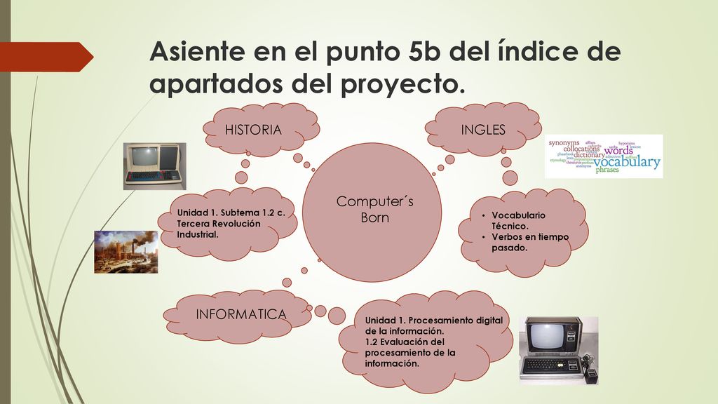 Asiente en el punto 5b del índice de apartados del proyecto.