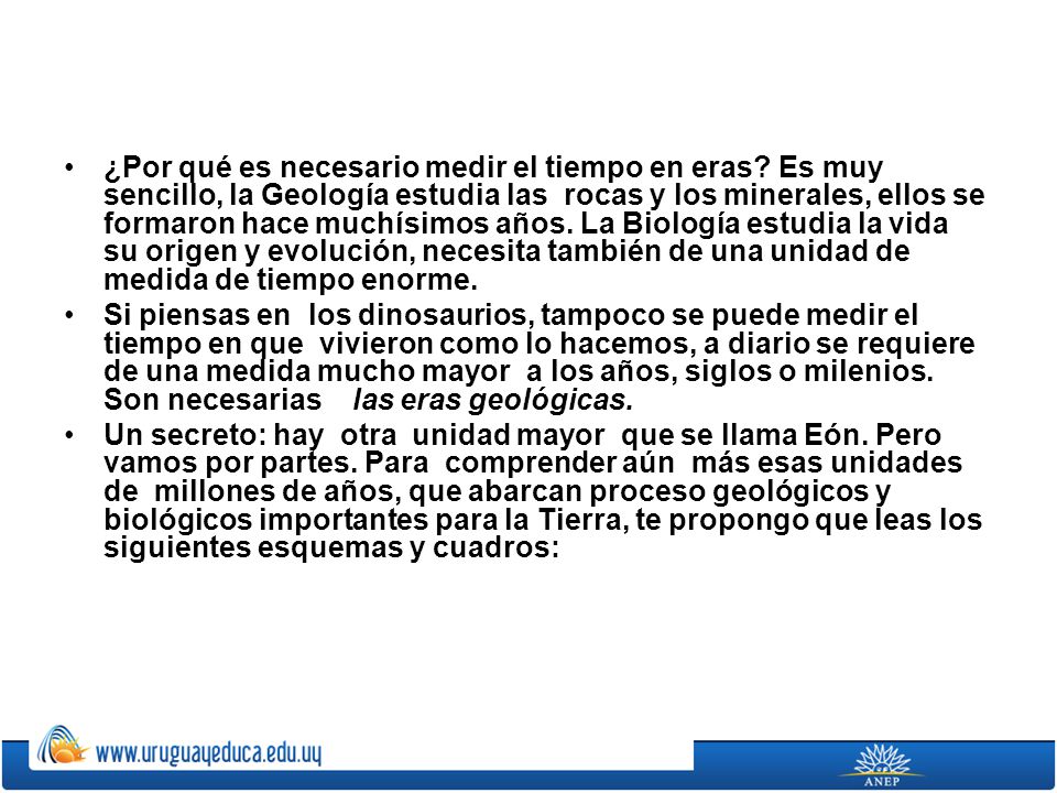 ¿Por qué es necesario medir el tiempo en eras