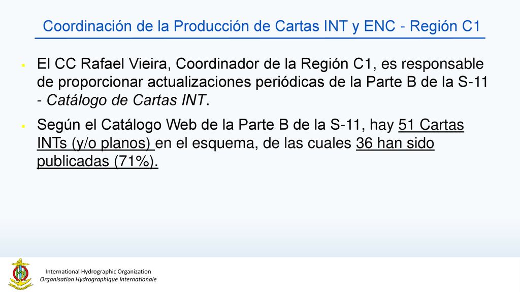 Coordinación de la Producción de Cartas INT y ENC - Región C1