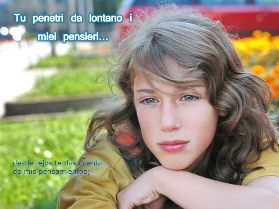 desde lejos te das cuenta de mis pensamientos;