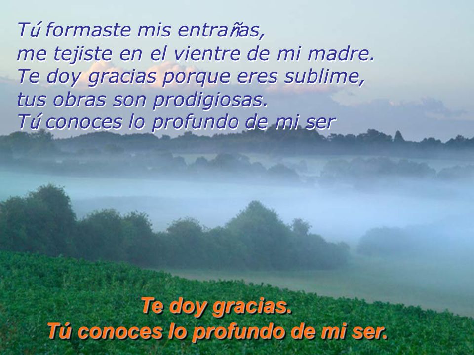 Te doy gracias. Tú conoces lo profundo de mi ser.