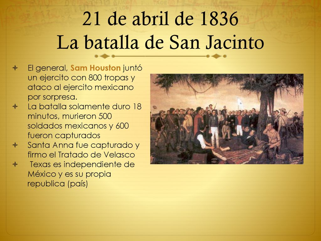 21 de abril de 1836 La batalla de San Jacinto