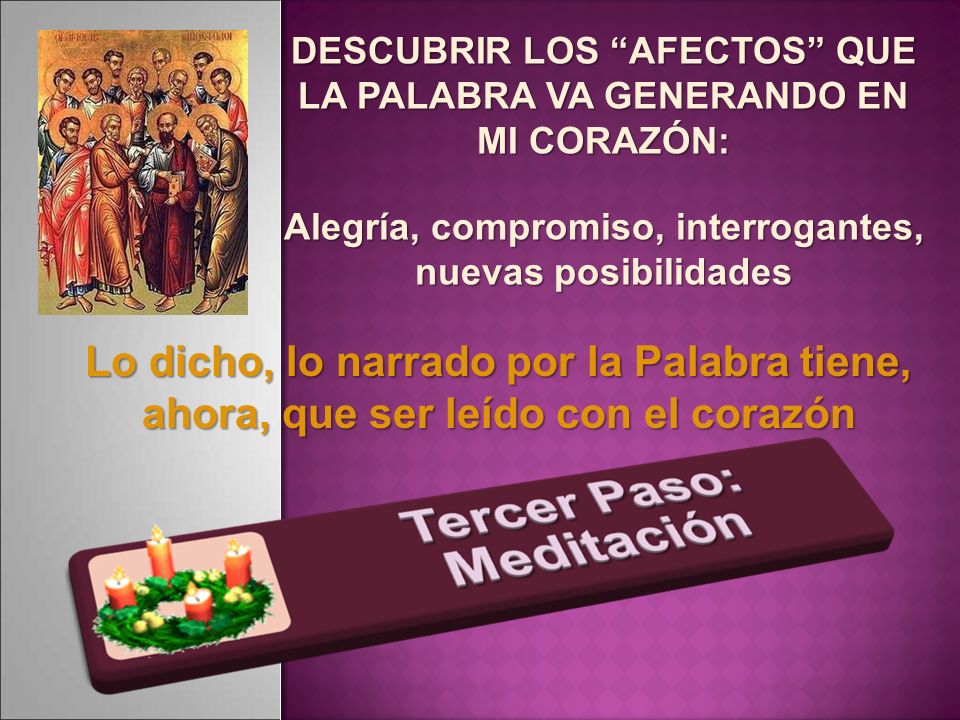 DESCUBRIR LOS AFECTOS QUE LA PALABRA VA GENERANDO EN MI CORAZÓN: