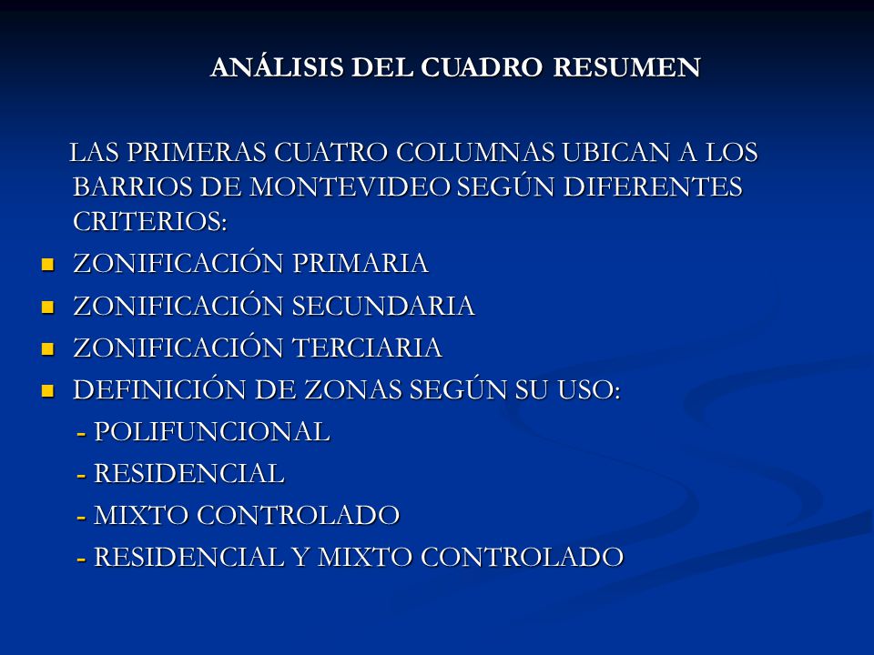 ANÁLISIS DEL CUADRO RESUMEN