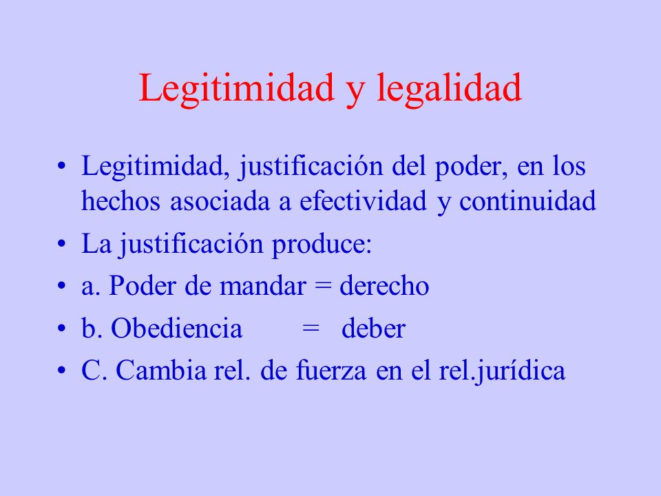 Legitimidad y legalidad