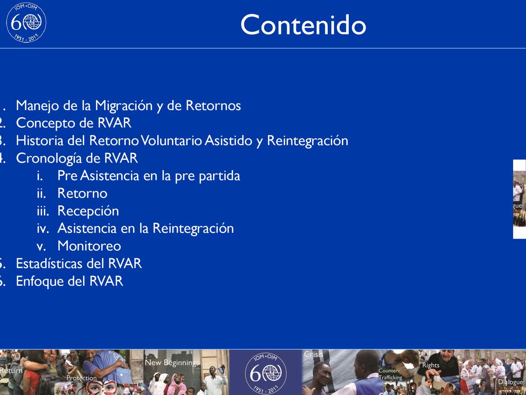 Contenido Manejo de la Migración y de Retornos Concepto de RVAR