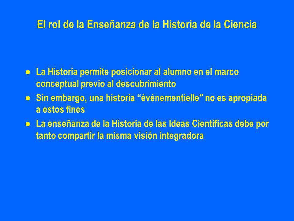 El rol de la Enseñanza de la Historia de la Ciencia