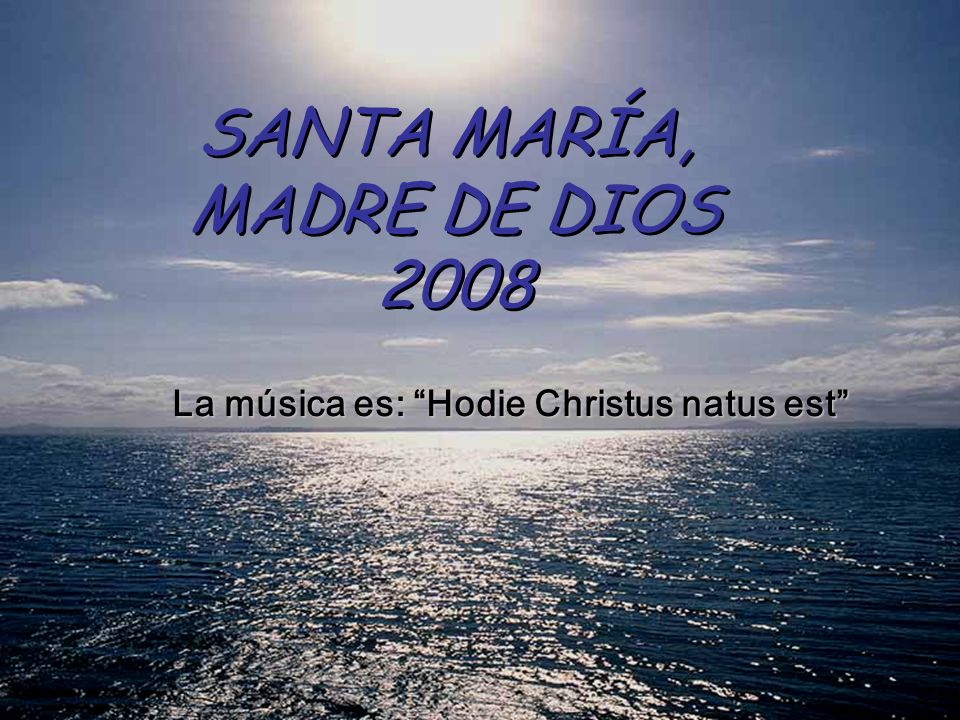 SANTA MARÍA, MADRE DE DIOS 2008