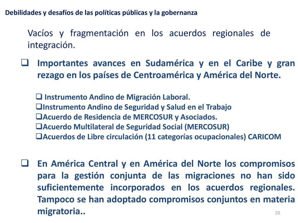 Debilidades y desafíos de las políticas públicas y la gobernanza