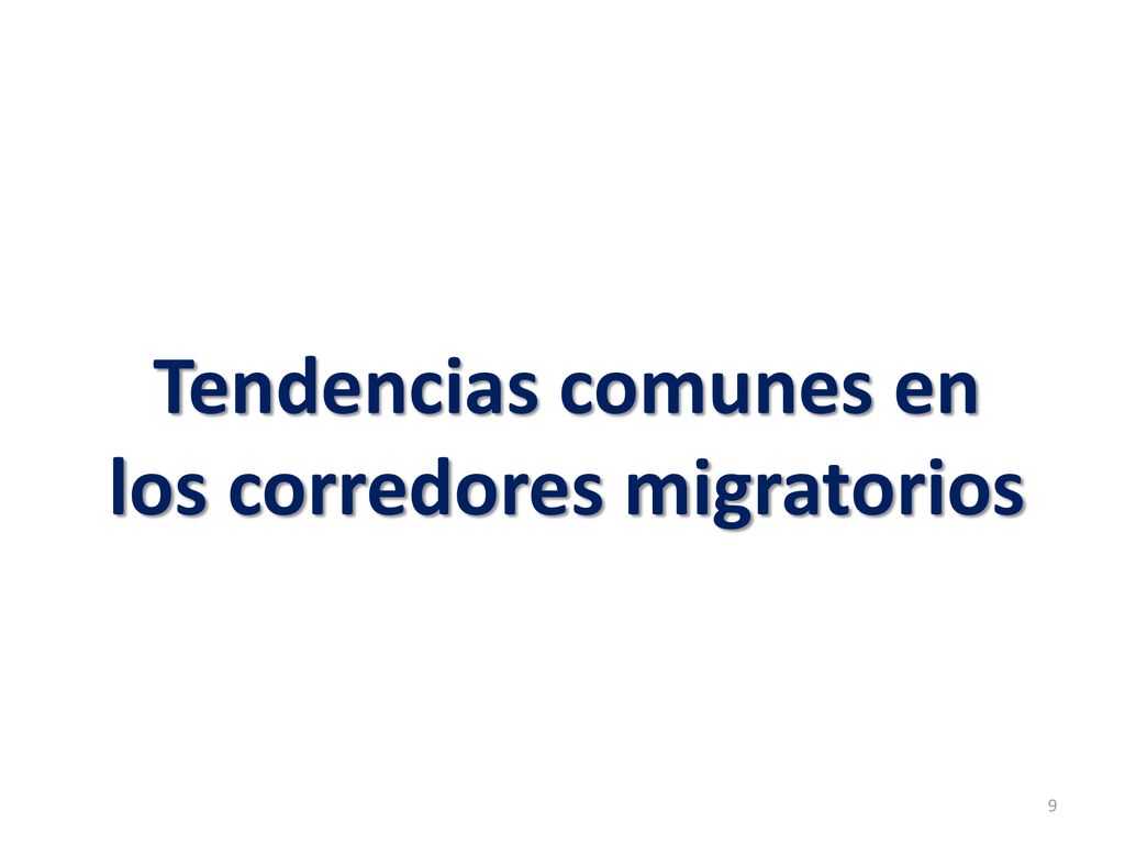 Tendencias comunes en los corredores migratorios