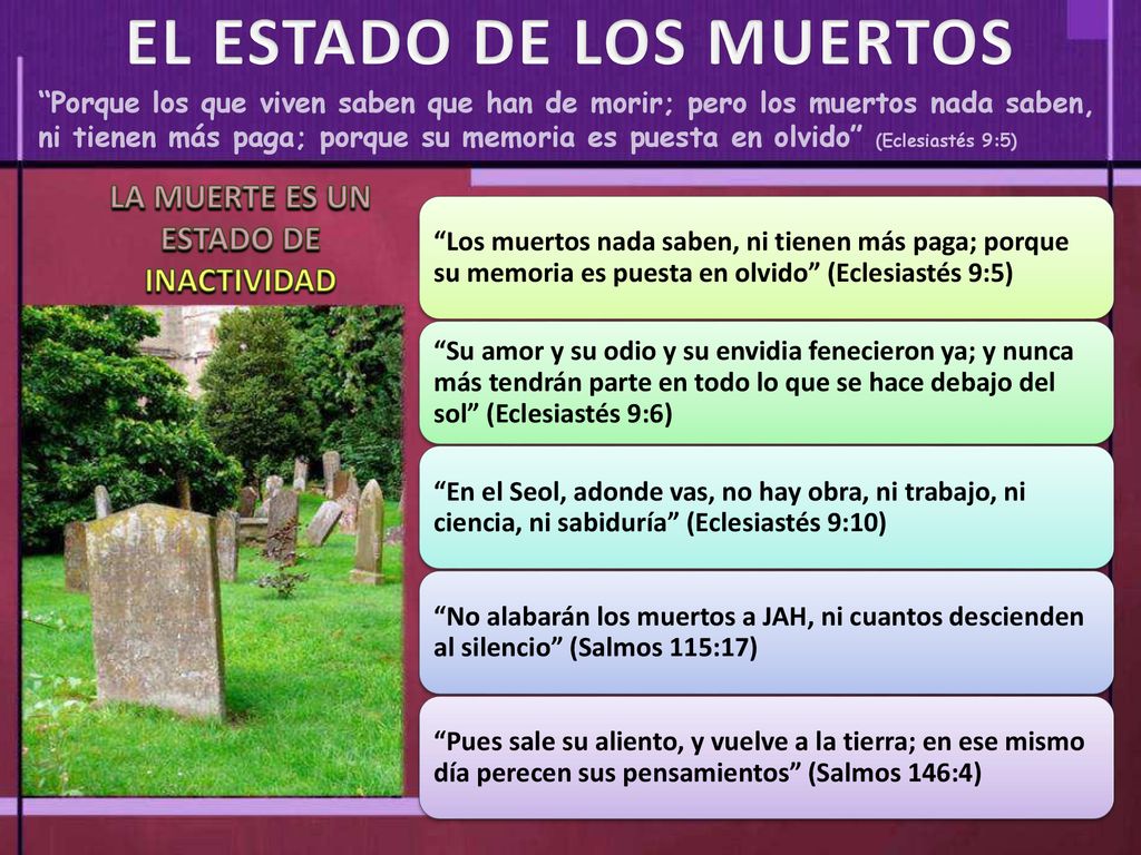 EL ESTADO DE LOS MUERTOS LA MUERTE ES UN ESTADO DE INACTIVIDAD