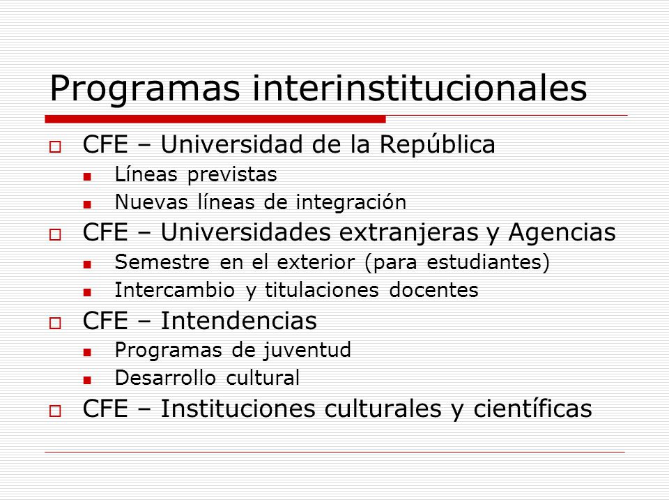 Programas interinstitucionales