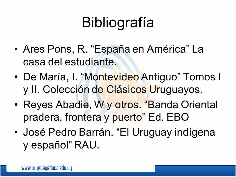 Bibliografía Ares Pons, R. España en América La casa del estudiante.