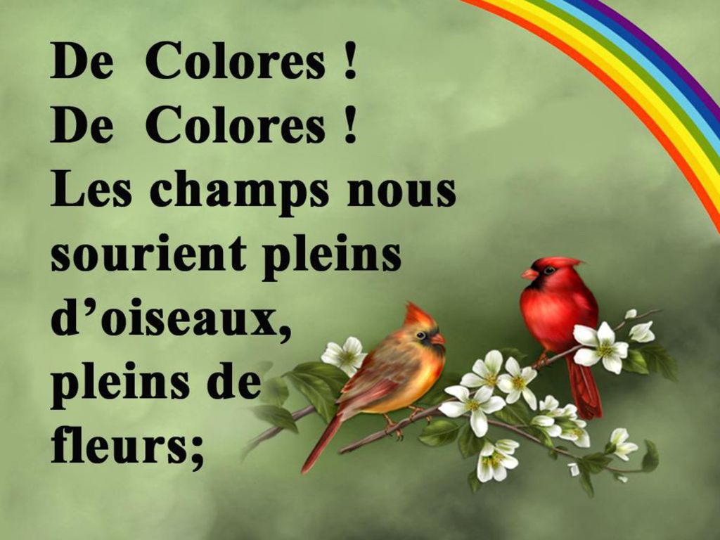 Suite, couplet # 1 (C) (De Colores)