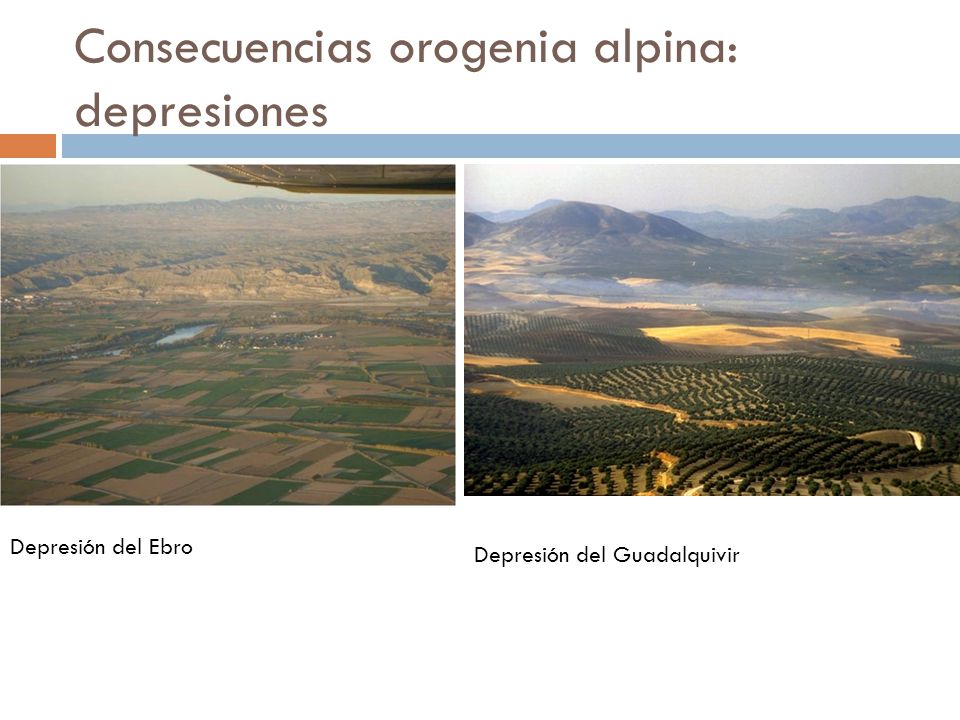Consecuencias orogenia alpina: depresiones