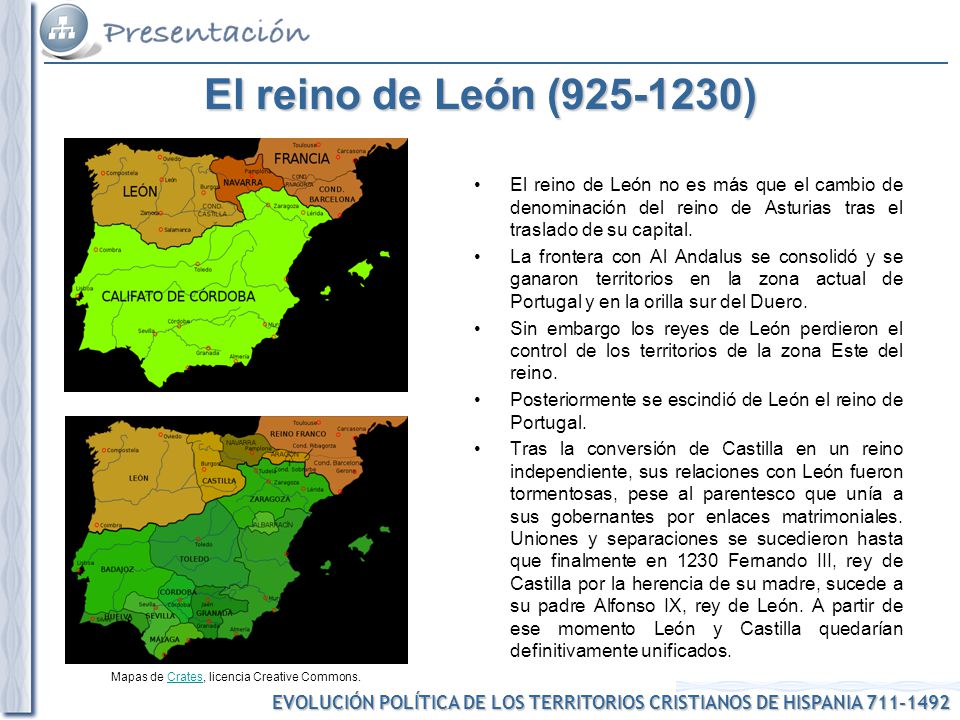 El reino de León ( ) El reino de León no es más que el cambio de denominación del reino de Asturias tras el traslado de su capital.