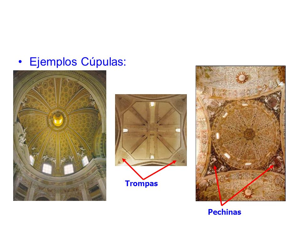 Ejemplos Cúpulas: Trompas Pechinas