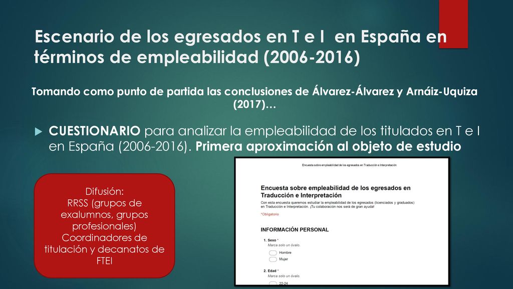 Escenario de los egresados en T e I en España en términos de empleabilidad ( )
