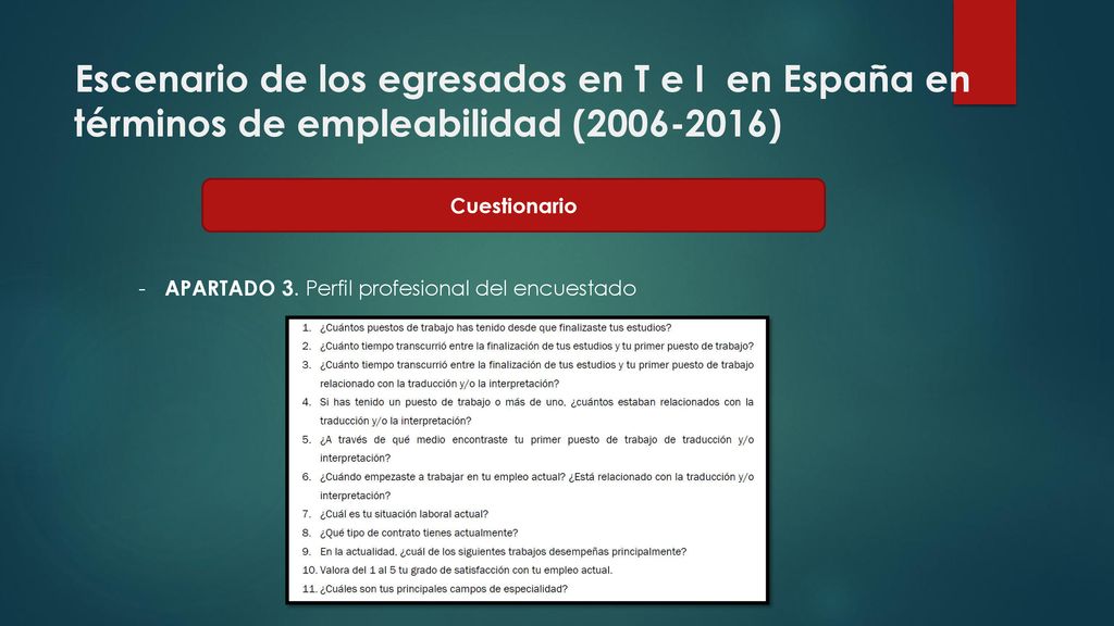 Escenario de los egresados en T e I en España en términos de empleabilidad ( )