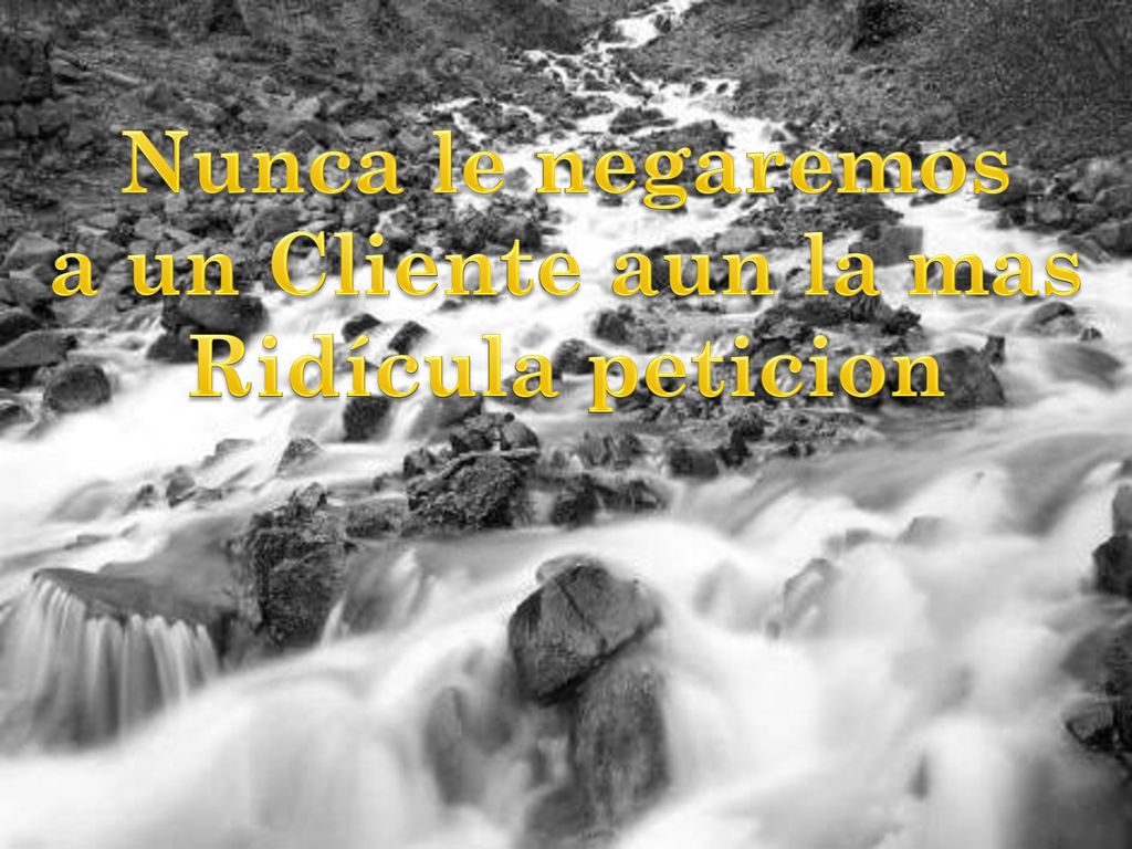 Nunca le negaremos a un Cliente aun la mas Ridícula peticion