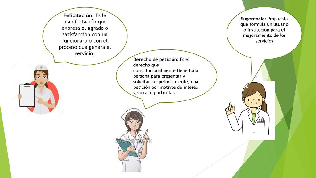 Felicitación: Es la manifestación que expresa el agrado o satisfacción con un funcionaro o con el proceso que genera el servicio.