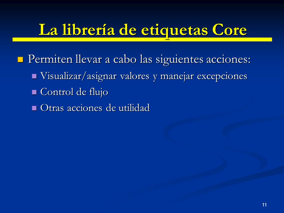 La librería de etiquetas Core