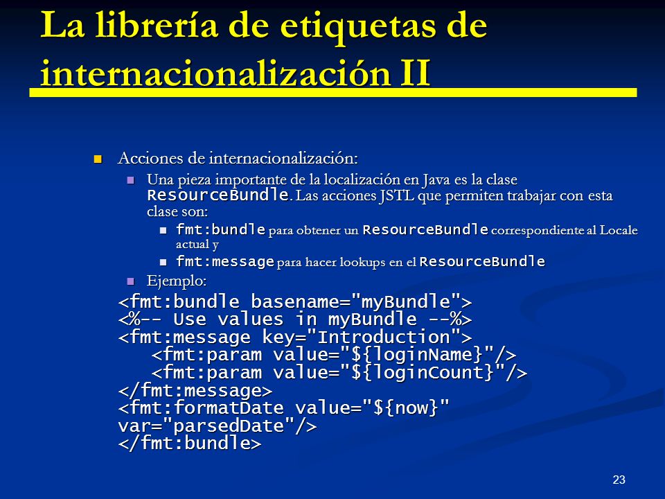 La librería de etiquetas de internacionalización II