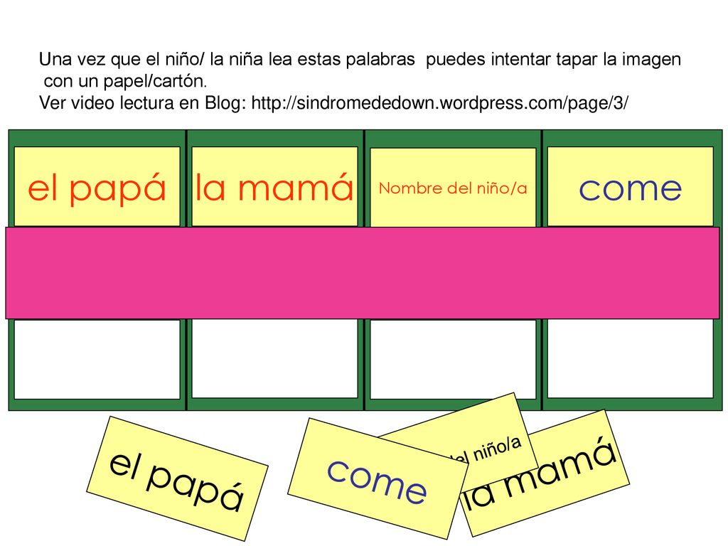 el papá la mamá come la mamá el papá come