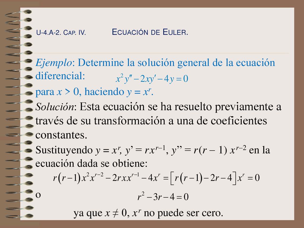 ya que x ≠ 0, x r no puede ser cero.