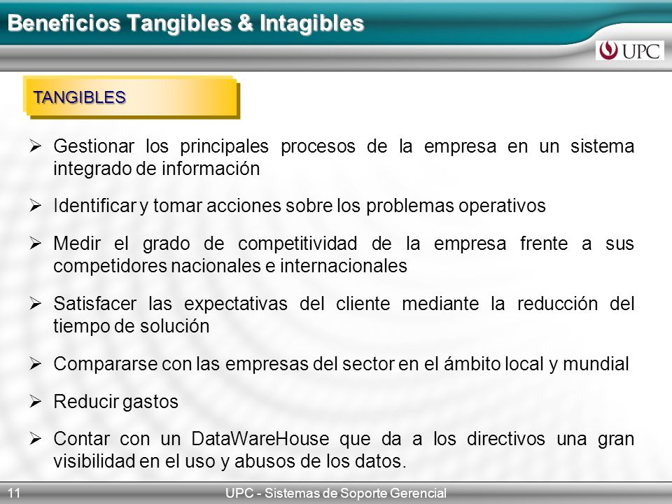 Beneficios Tangibles & Intagibles